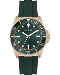 Guess - Rose Gold-tone Silicone Analog Watch - Lyst
