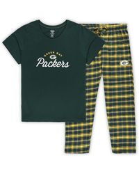 Concepts Sport - Bay Packers Plus Size Badge T-shirt And Flannel Pants Sleep Set - Lyst