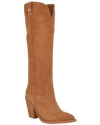 Guess - Sashan Knee-high Topstitched Western Boots - Lyst