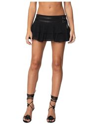 Edikted - Double Belt Ruffled Chiffon Mini Skort - Lyst