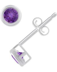Macy's - Gemstone Round Stud Earrings - Lyst