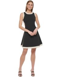 DKNY - Colorblocked Fit & Flare Mini Dress - Lyst