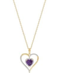 Macy's - Birthstone Gemstone & Diamond Accent Heart 18" Pendant Necklace - Lyst