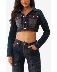 TRUE RELIGION - Crop Big T Mini Jacket - Lyst
