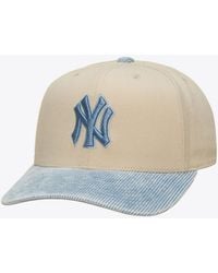 Mitchell & Ness - Mitchell Ness Cream/light Blue New York Yankees Washed Corduroy Pro Crown Snapback Hat - Lyst