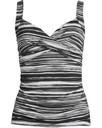 Lands' End - Dd-cup Chlorine Resistant Wrap Underwire Tankini Swimsuit Top - Lyst