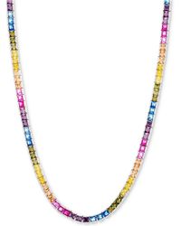 Giani Bernini - Multicolor Cubic Zirconia 18" Collar Necklace In Sterling Silver, Created For Macy's - Lyst