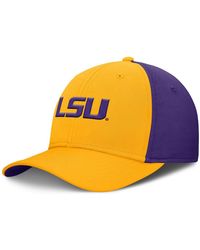Nike - Gold/purple Lsu Tigers 2025 Sideline Rise Local Performance Flex Hat - Lyst