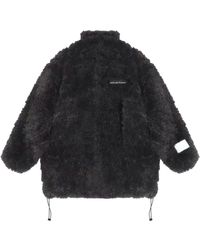 ANN ANDELMAN Grey Oversized Fur Coat
