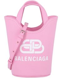 Balenciaga Xs Wave Logo Tote Bag - Pink