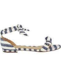 Alexandre Birman Clarita Canvas Striped Sandal - Blue