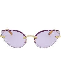 Chloé Cat-eye Frame Metal Sunglasses - Multicolour