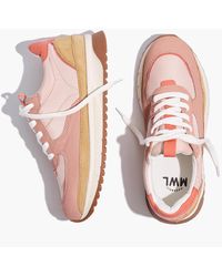 kickoff trainer sneakers in leather and recycled nylon