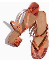 MW The Amber Sandal In Snake Embossed Leather - Multicolour