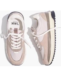 kickoff trainer sneakers in leather and recycled nylon