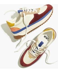 MW Kickoff Trainer Trainers In Colorblock Leather And Suede - Blue