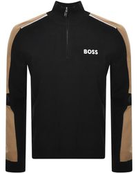 BOSS - Boss Zelchior Half Zip Knit Jumper - Lyst