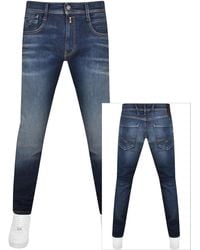 Replay - Anbass Hyperflex Slim Fit Jeans Mid Wash Bl - Lyst