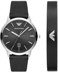 Armani - Emporio Watch And Bracelet Gift Set - Lyst