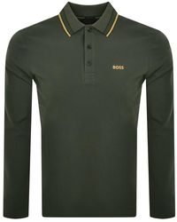 BOSS - Boss Plisy Long Sleeve Polo T Shirt - Lyst