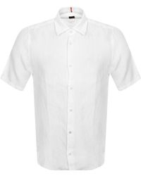BOSS - Boss Rash 2 Linen Short Sleeved Shirt - Lyst