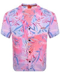 HUGO - Beachwear Shirt - Lyst