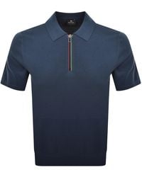 Paul Smith - Knit Short Sleeve Zip Polo T Shirt - Lyst