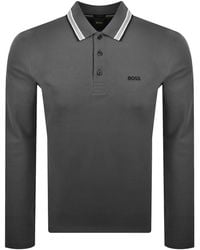 BOSS - Boss Plisy Long Sleeve Polo T Shirt - Lyst