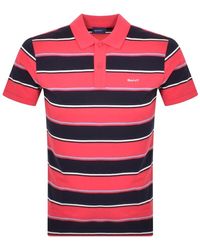 GANT - Multi Stripe Short Sleeve Polo T Shirt - Lyst