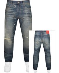 HUGO - 640 Straight Fit Mid Wash Jeans - Lyst