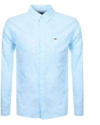 TOMMY JEANS OXFORD LONG SLEEVE SHIRT TOMMY HILFIGER SHIRT NAVY//WHITE//SKY