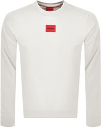 HUGO - Ribbed Crew Neck Sweatshirt - Lyst
