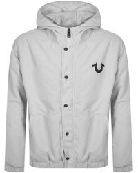 True Religion Hooded Windbreaker Jacket - Gray