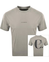 C.P. Company - Cp Company Logo T Shirt Dove - Lyst