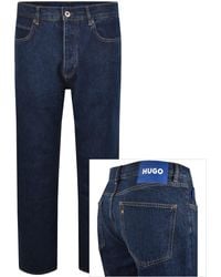 HUGO - Straight Fit Jonah Mid Wash Jeans - Lyst