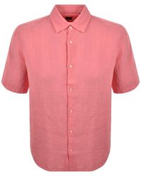 BOSS - Boss Rash 2 Short Sleeved Linen Shirt - Lyst