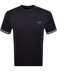 Fred Perry - Jacquard Cuff T Shirt - Lyst