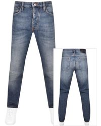 Armani - Emporio J75 Slim Mid Wash Jeans - Lyst