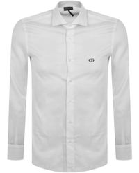 Armani Emporio Logo Long Sleeve Shirt - White