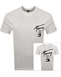 Tommy Hilfiger - Sign City T Shirt Ecru - Lyst