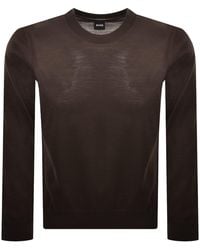 BOSS BUSINESS - Boss Leno Merino Wool Knit Jumper Dark - Lyst