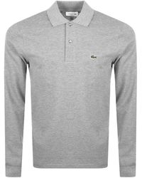 lacoste grey polo long sleeve