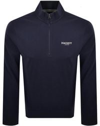 Hackett - Half Zip Pique Sweatshirt - Lyst