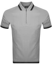 Armani - Emporio Half Zip Logo Polo T Shirt - Lyst