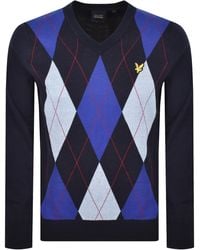 Lyle & Scott - Archive Argyle V Neck Jumper - Lyst
