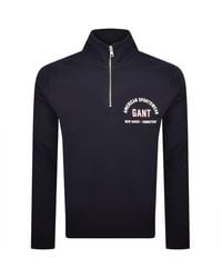 GANT - Graphic Half Zip Sweatshirt - Lyst