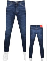 HUGO 708 Slim Fit Dark Wash Jeans - Blue