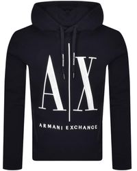 Armani Exchange Logo Hoodie - Blue