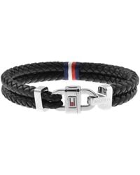 Tommy Hilfiger - Braided Leather Bracelet - Lyst