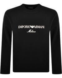 Armani - Emporio Crew Neck Logo Sweatshirt - Lyst